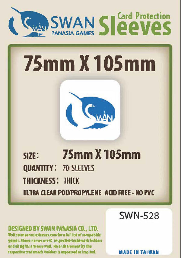 SWAN Sleeves - Card Sleeves (75  x 105 mm) - 70 Pack, Thick Sleeves
