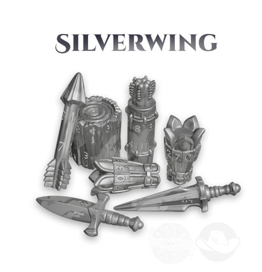 PolyHero Ranger 8 Dice Set - Silverwing