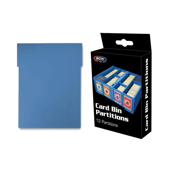Graded Card Bin Partitions - Blue (12 Partitions)