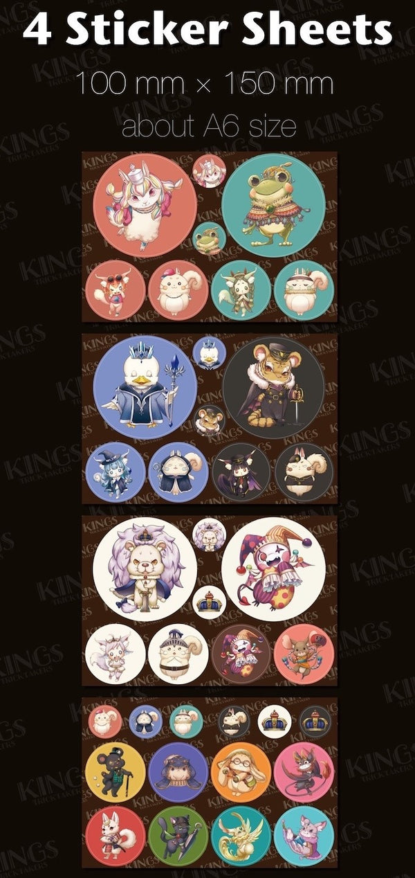 KINGs: TRICKTAKERs - 4 Sticker Sheets (Japanese Import) (Non QC Sales Only)