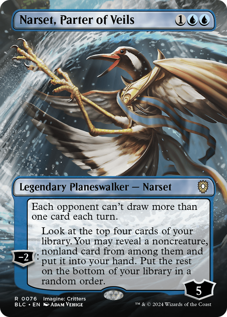 Narset, Parter of Veils (BLC-076) - Bloomburrow Commander (Borderless) [Rare]