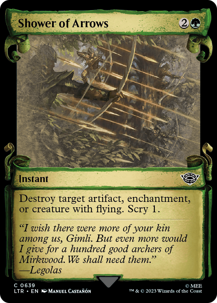 Shower of Arrows (LTR-639) - The Lord of the Rings: Tales of Middle-earth: (Showcase) Scroll Foil [Common]