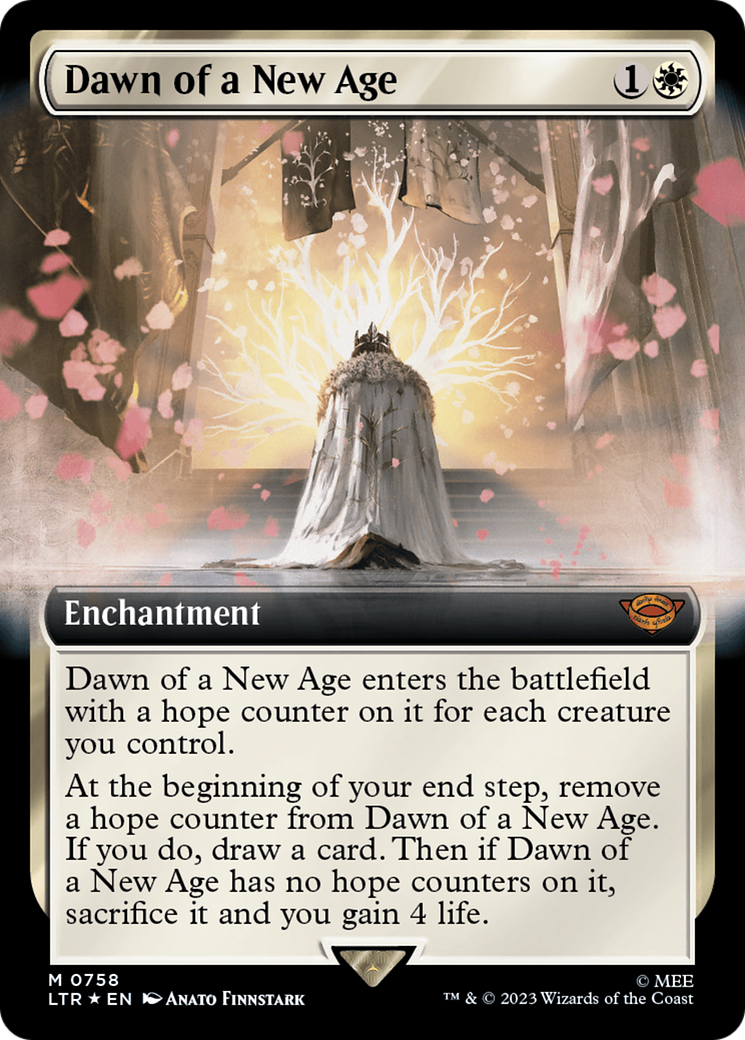 Dawn of a New Age (LTR-758) - The Lord of the Rings: Tales of Middle-earth: (Extended Art) Surge Foil [Mythic]