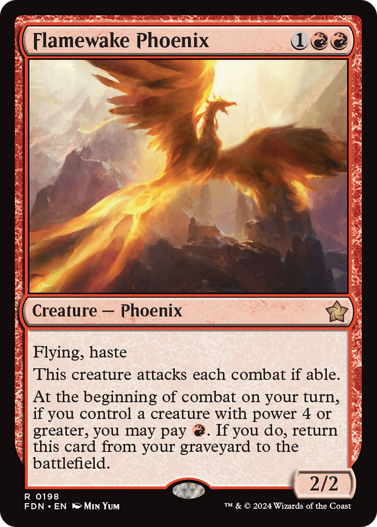 Flamewake Phoenix (FDN-198) - Foundations Foil [Rare]