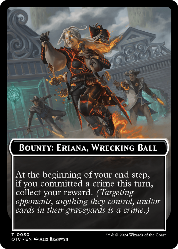 Bounty: Eriana, Wrecking Ball // Wanted! (TOTC-030) - Outlaws of Thunder Junction Commander Tokens [Common]