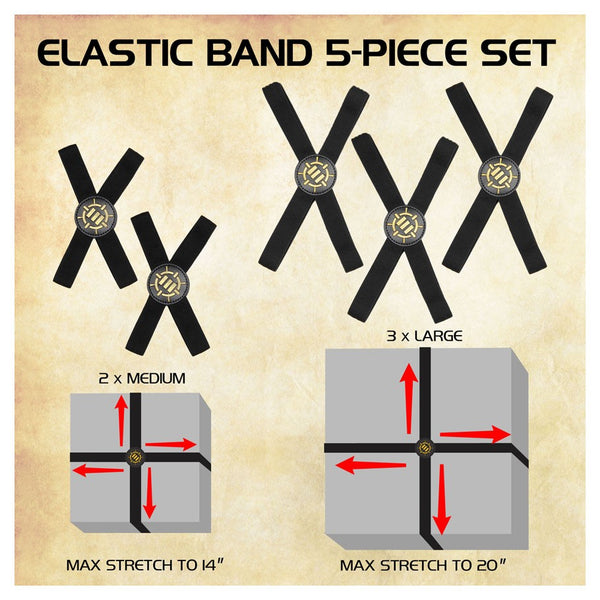 Board Game Box Rubber Band - 8" (2) & 11" (3) Straps (Set of 5)