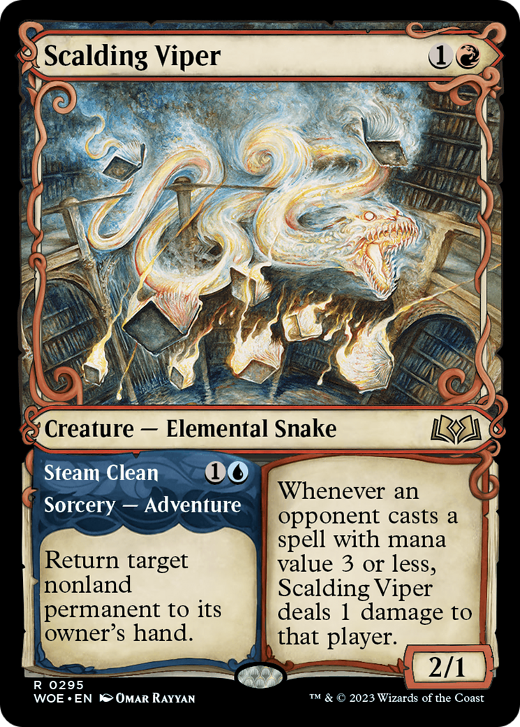 Scalding Viper // Steam Clean (WOE-295) - Wilds of Eldraine: (Showcase) [Rare]