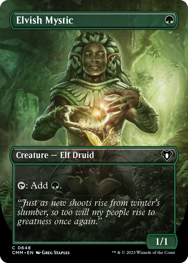 Elvish Mystic (CMM-648) - Commander Masters (Borderless) [Common]