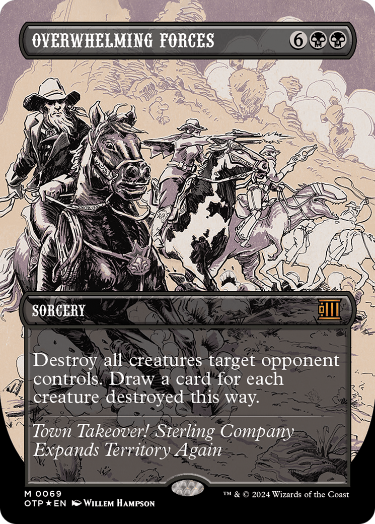Overwhelming Forces (OTP-069) - Breaking News (Borderless) Foil [Mythic]