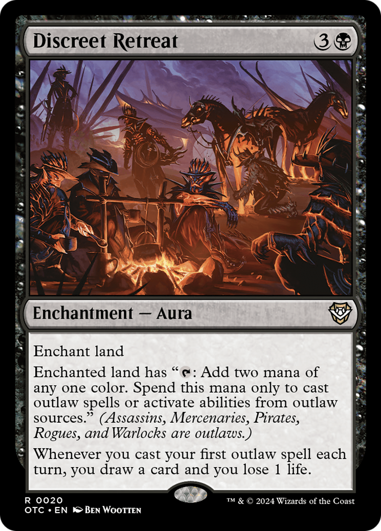 Discreet Retreat (OTC-020) - Outlaws of Thunder Junction Commander Foil [Rare]