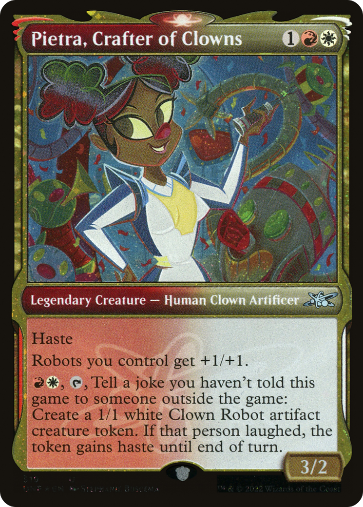 Pietra, Crafter of Clowns (UNF-519) - Unfinity: (Showcase) Galaxy Foil [Uncommon]