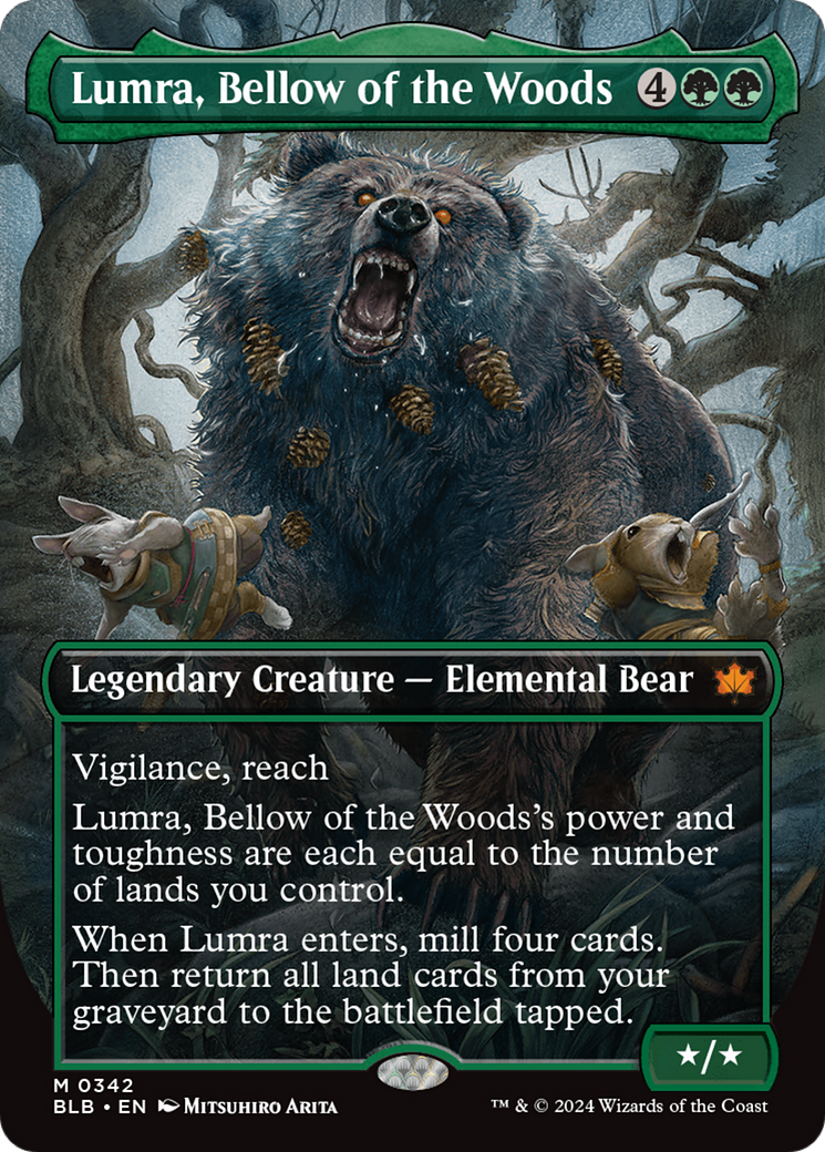 Lumra, Bellow of the Woods (BLB-342) - Bloomburrow (Borderless) Foil [Mythic]