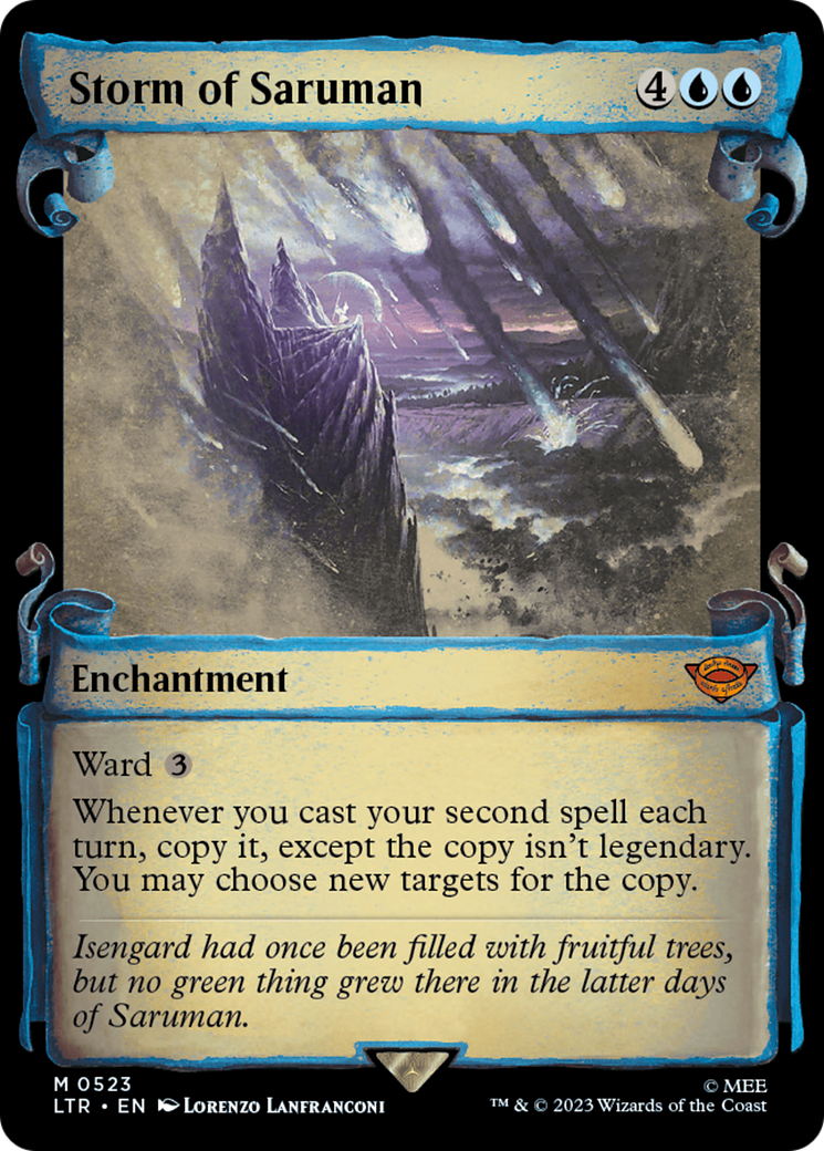 Storm of Saruman (LTR-523) - The Lord of the Rings: Tales of Middle-earth: (Showcase) Scroll Foil [Mythic]