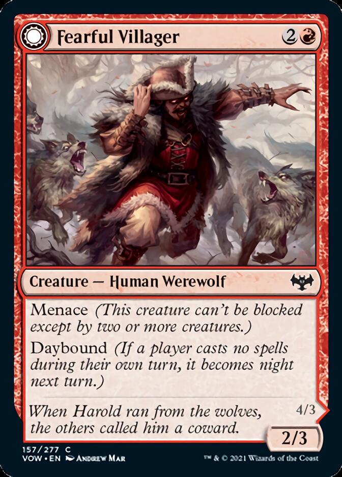Fearful Villager // Fearsome Werewolf (VOW-157) - Innistrad: Crimson Vow: (Double Faced Transform) [Common]