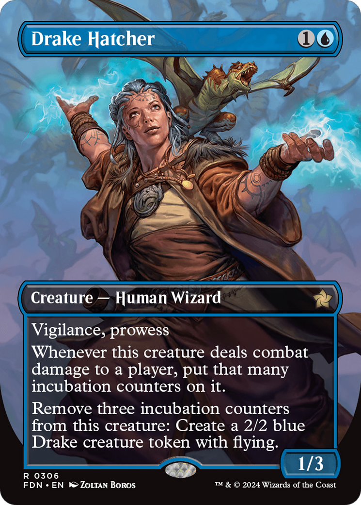 Drake Hatcher (FDN-306) - Foundations (Borderless) Foil [Rare]