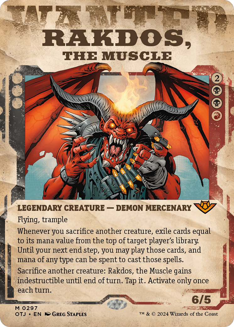 Rakdos, the Muscle (OTJ-297) - Outlaws of Thunder Junction: (Showcase) (Borderless) [Mythic]
