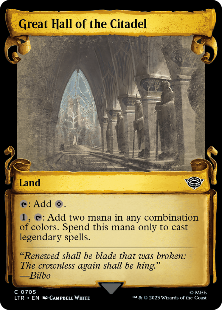 Great Hall of the Citadel (LTR-705) - The Lord of the Rings: Tales of Middle-earth: (Showcase) Scroll Foil [Common]