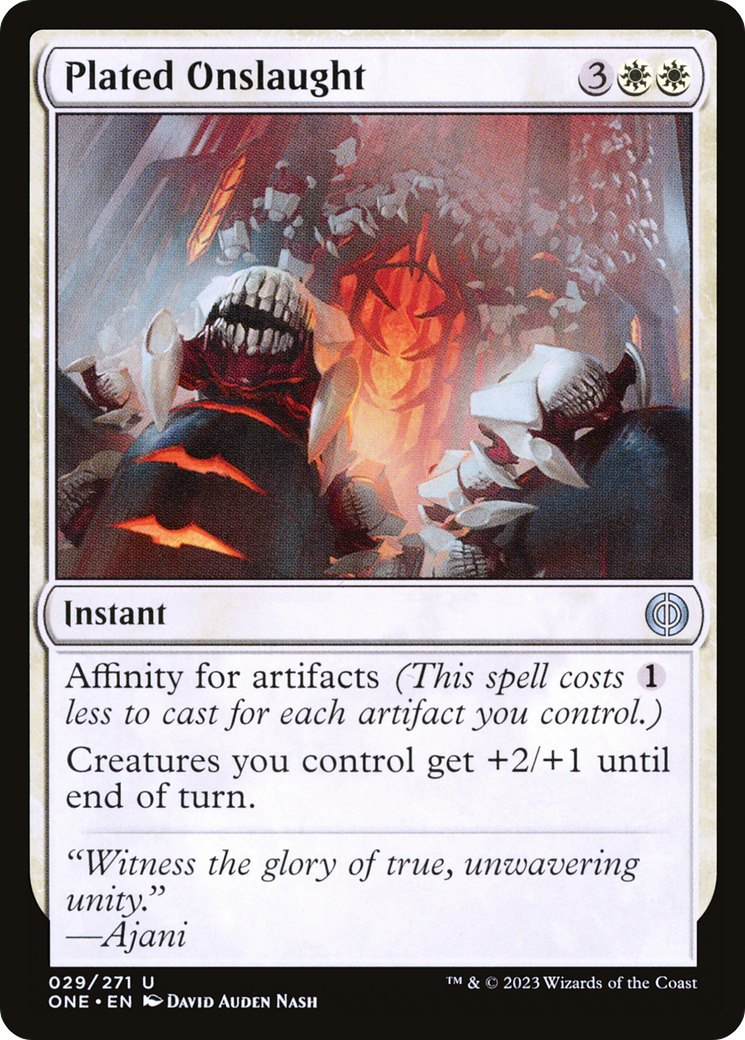 Plated Onslaught (ONE-029) - Phyrexia: All Will Be One [Uncommon]