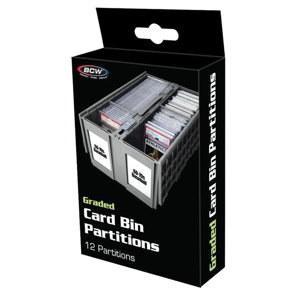 Graded Card Bin Partitions - Gray (12 Partitions)