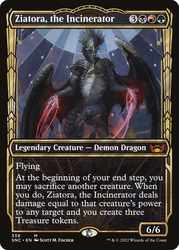 Ziatora, the Incinerator (SNC-339) - Streets of New Capenna: (Showcase) Foil [Mythic]