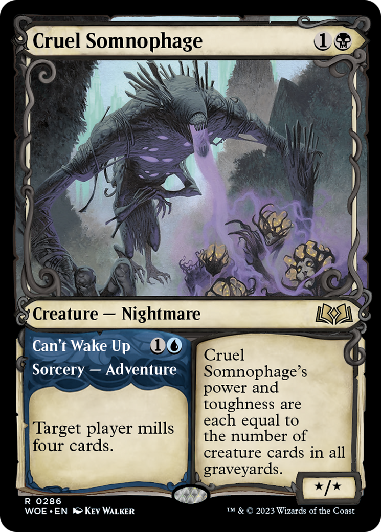 Cruel Somnophage // Can't Wake Up (WOE-286) - Wilds of Eldraine: (Showcase) [Rare]