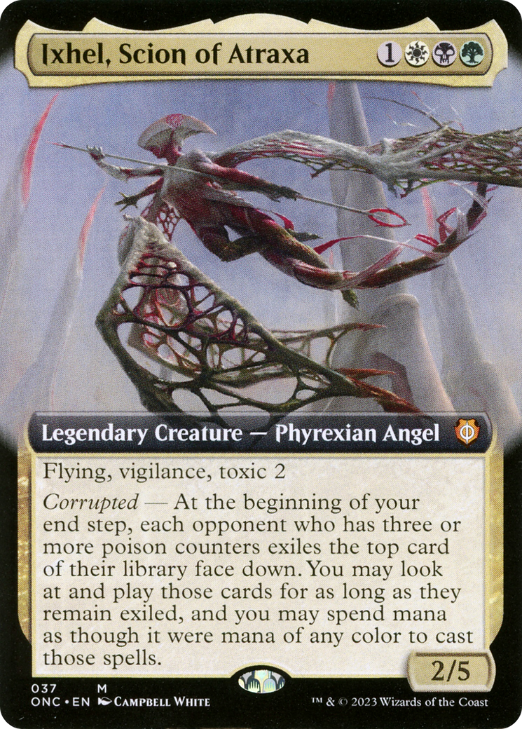 Ixhel, Scion of Atraxa (ONC-037) - Phyrexia: All Will Be One Commander: (Extended Art) [Mythic]