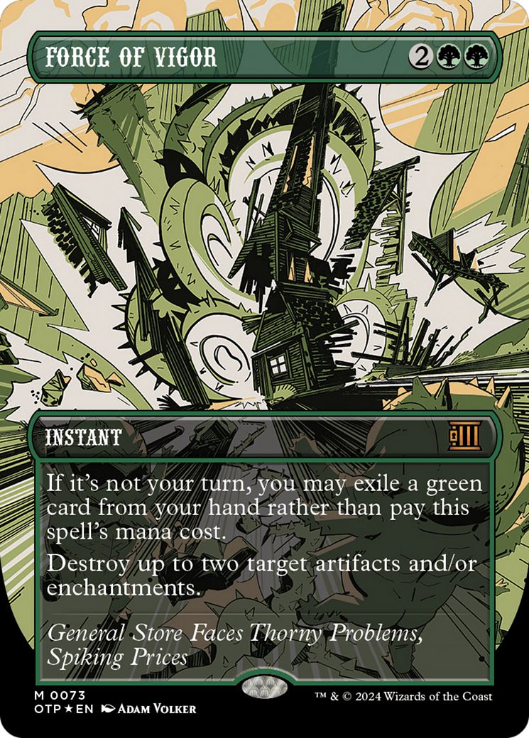 Force of Vigor (OTP-073) - Breaking News (Borderless) Foil [Mythic]