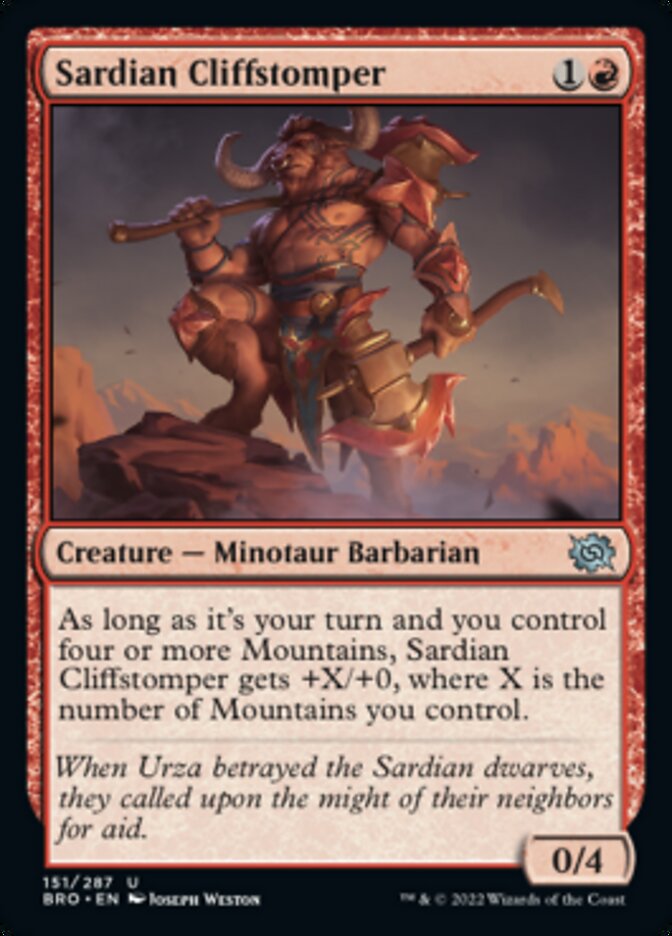 Sardian Cliffstomper (BRO-151) - The Brothers' War [Uncommon]