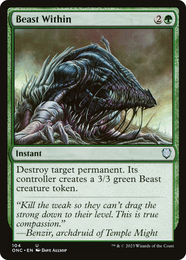Beast Within (ONC-104) - Phyrexia: All Will Be One Commander [Uncommon]