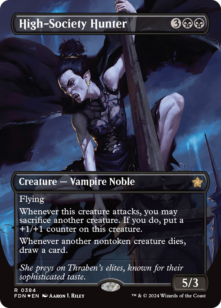 High-Society Hunter (FDN-384) - Foundations (Borderless) Foil [Rare]