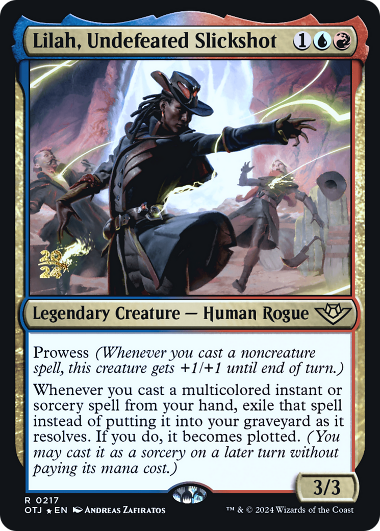 Lilah, Undefeated Slickshot (POTJ-217S) - Outlaws of Thunder Junction Promos Foil [Rare]