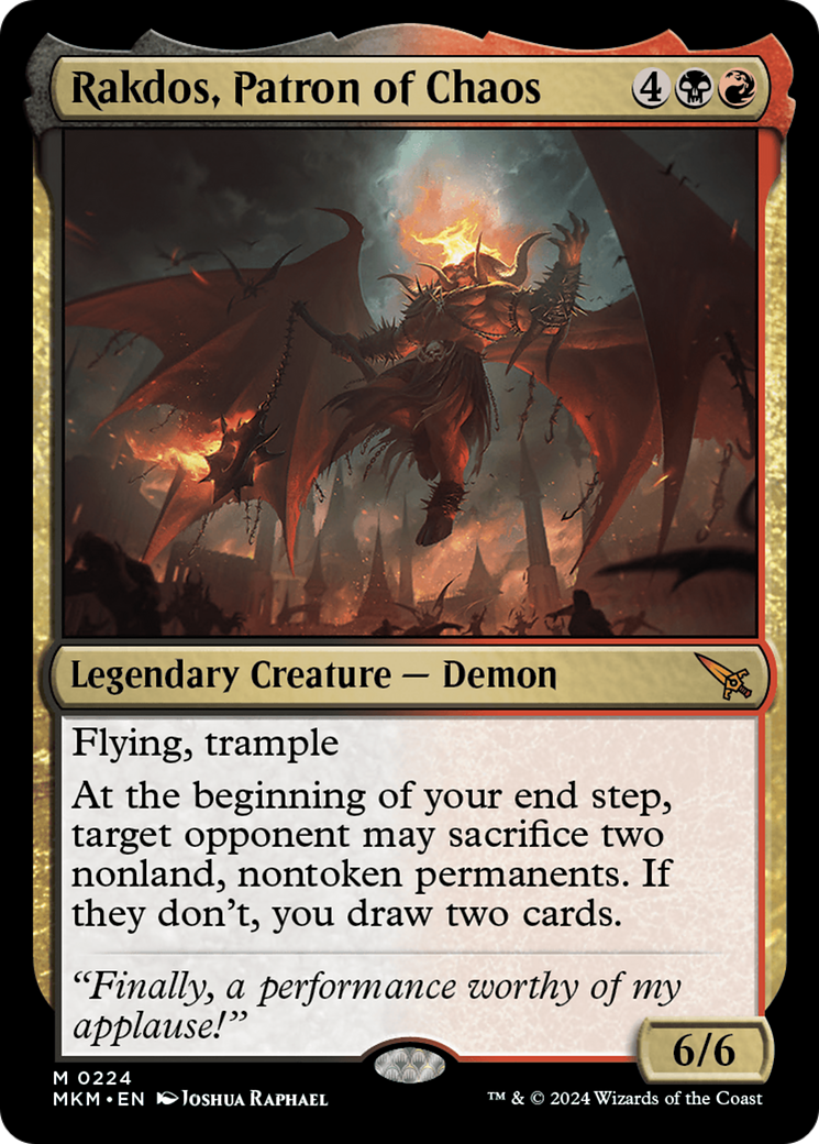 Rakdos, Patron of Chaos (MKM-224) - Murders at Karlov Manor Foil [Mythic]