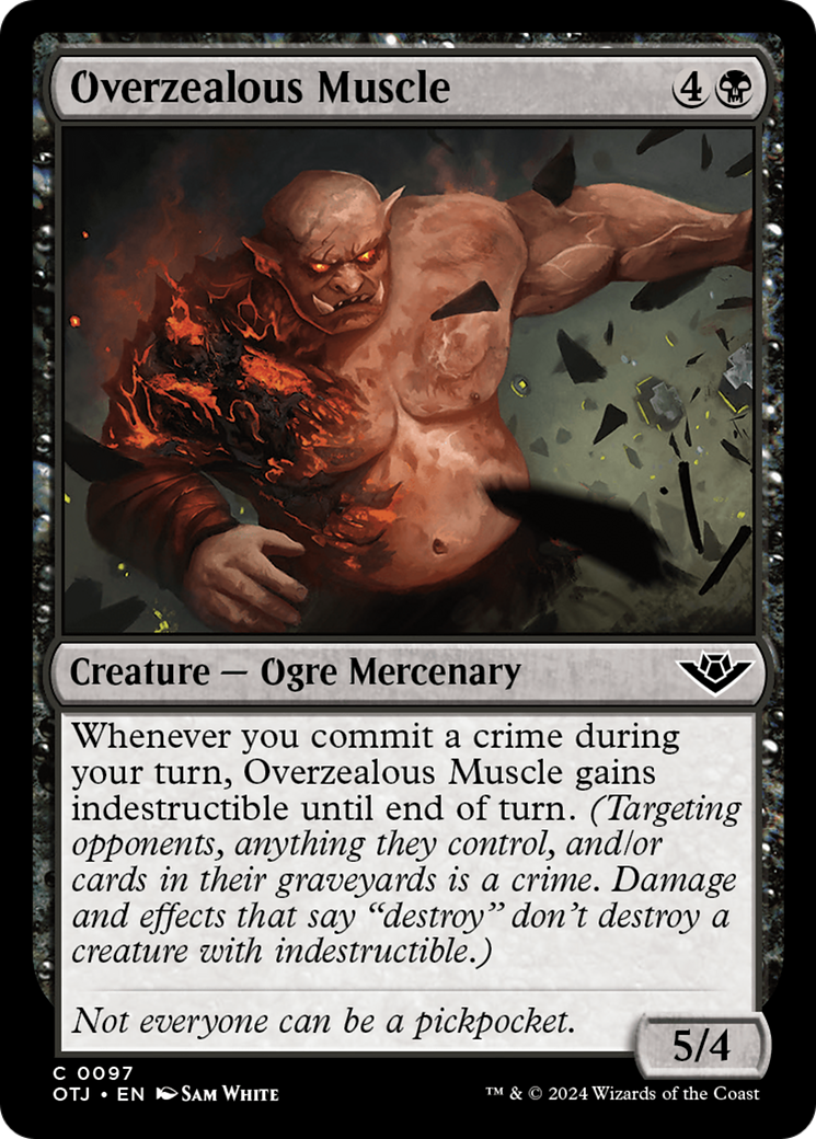 Overzealous Muscle (OTJ-097) - Outlaws of Thunder Junction Foil [Common]