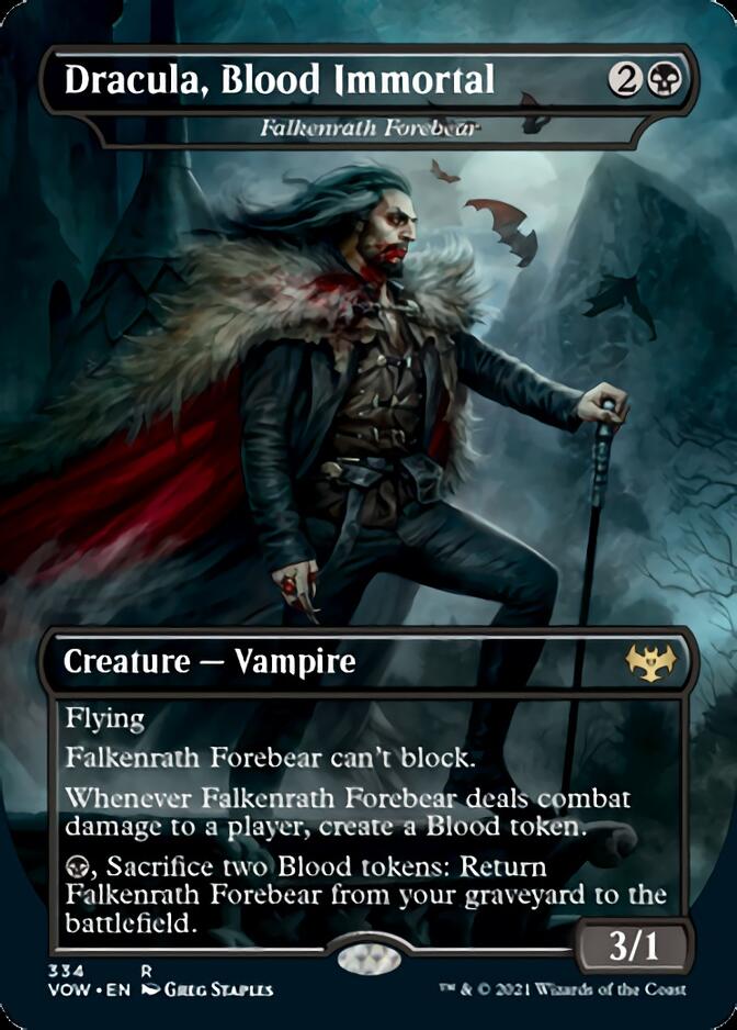 Falkenrath Forebear (VOW-334) - Innistrad: Crimson Vow / Dracula, Blood Immortal: (Showcase) (Borderless) [Rare]