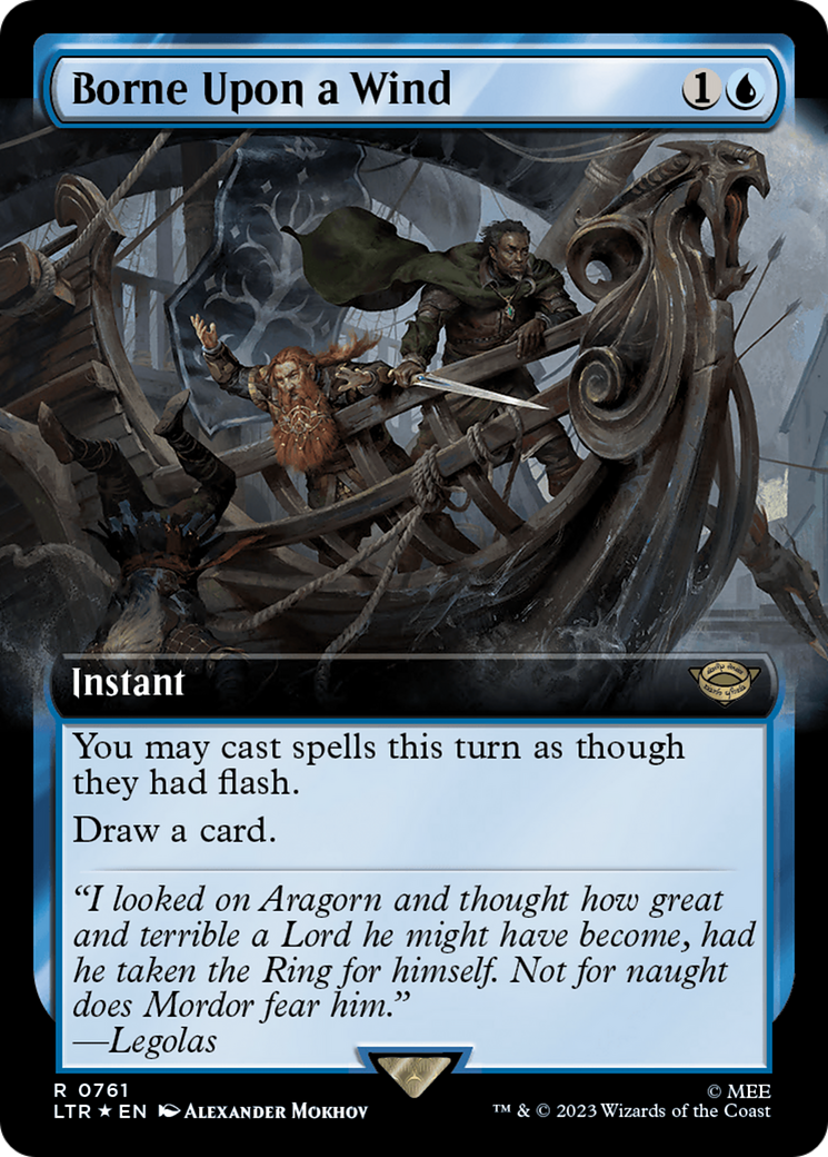 Borne Upon a Wind (LTR-761) - The Lord of the Rings: Tales of Middle-earth: (Extended Art) Surge Foil [Rare]