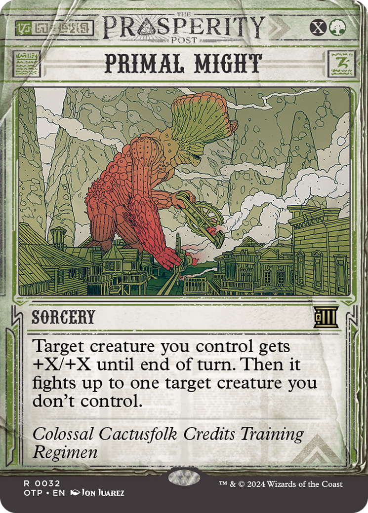 Primal Might (OTP-032) - Breaking News: (Showcase) (Borderless) Foil [Rare]