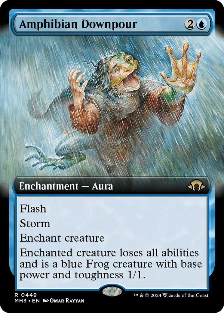 Amphibian Downpour (MH3-449) - Modern Horizons 3: (Extended Art) [Rare]
