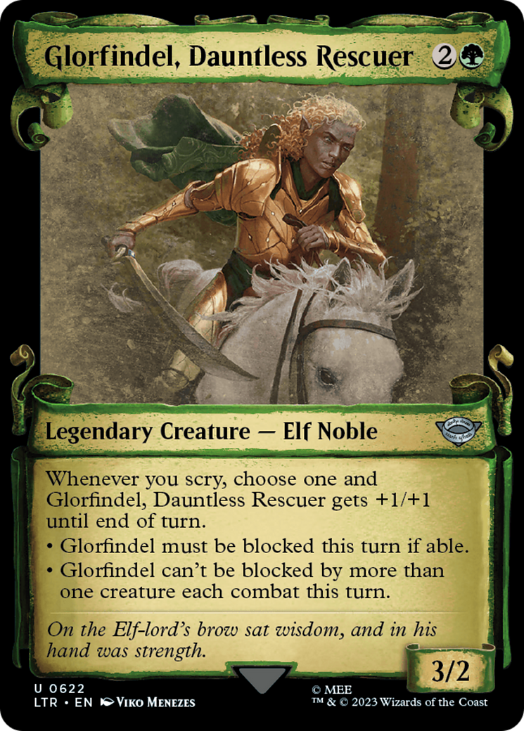 Glorfindel, Dauntless Rescuer (LTR-622) - The Lord of the Rings: Tales of Middle-earth: (Showcase) Scroll Foil [Uncommon]