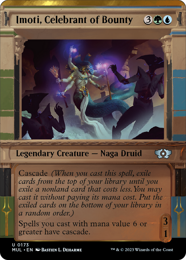 Imoti, Celebrant of Bounty (MUL-173) - Multiverse Legends: (Showcase) (Borderless) Foil [Uncommon]