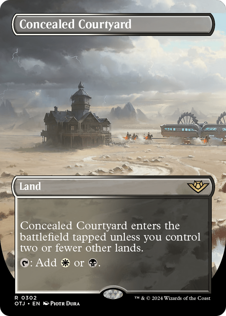 Concealed Courtyard (OTJ-302) - Outlaws of Thunder Junction (Borderless) Foil [Rare]
