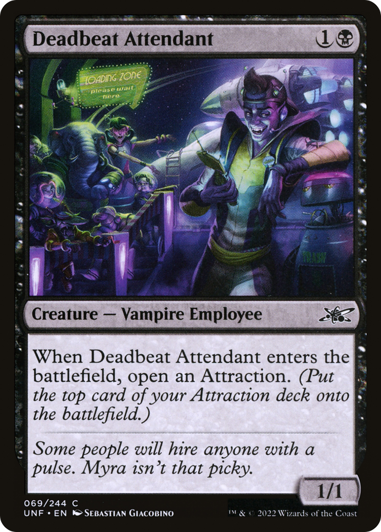 Deadbeat Attendant (UNF-069) - Unfinity Foil [Common]