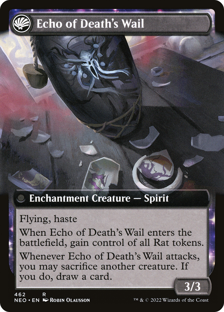 Tribute to Horobi // Echo of Death's Wail (NEO-462) - Kamigawa: Neon Dynasty: (Extended Art, fandfc, enchantment) [Rare]