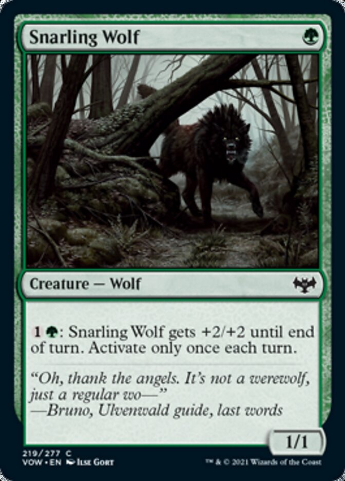 Snarling Wolf (VOW-219) - Innistrad: Crimson Vow [Common]