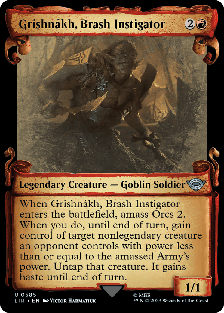 Grishnákh, Brash Instigator (LTR-585) - The Lord of the Rings: Tales of Middle-earth: (Showcase) Scroll [Uncommon]