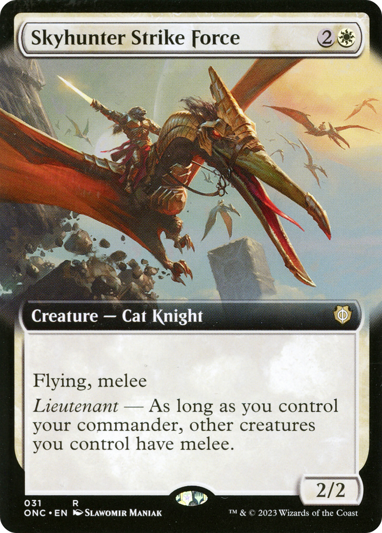 Skyhunter Strike Force (ONC-031) - Phyrexia: All Will Be One Commander: (Extended Art) [Rare]