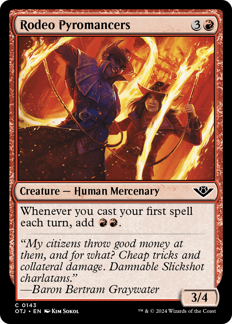 Rodeo Pyromancers (OTJ-143) - Outlaws of Thunder Junction Foil [Common]