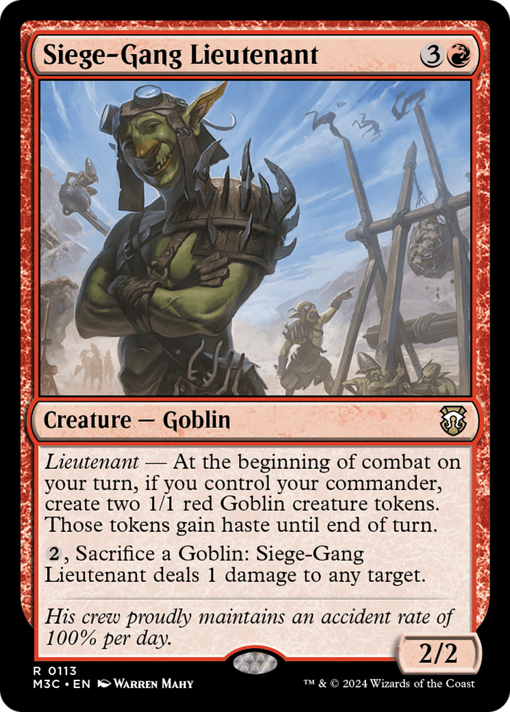 Siege-Gang Lieutenant (M3C-113) - Modern Horizons 3 Commander [Rare]
