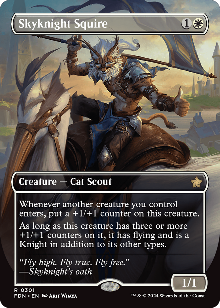 Skyknight Squire (FDN-301) - Foundations (Borderless) Foil [Rare]
