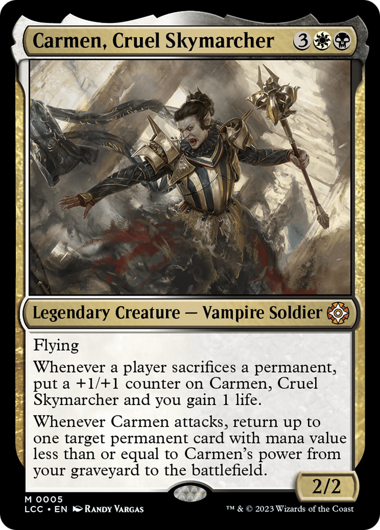 Carmen, Cruel Skymarcher (LCC-005) - The Lost Caverns of Ixalan Commander [Mythic]