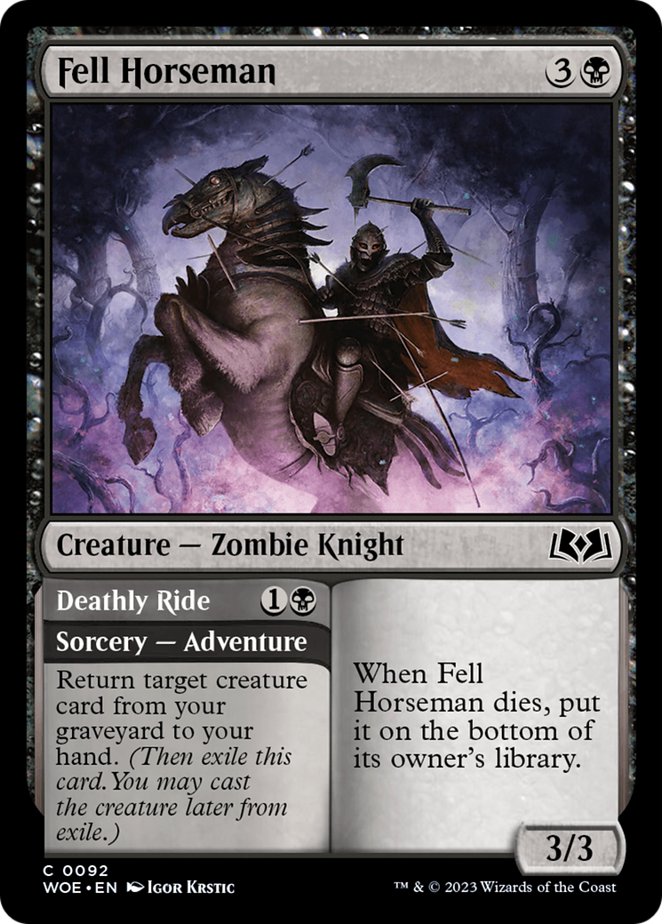 Fell Horseman // Deathly Ride (WOE-092) - Wilds of Eldraine [Common]
